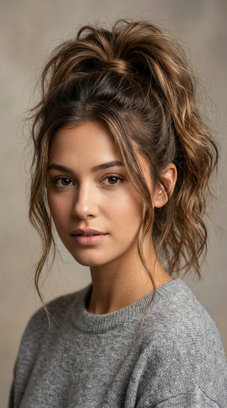 The High-Volume Messy Ponytail