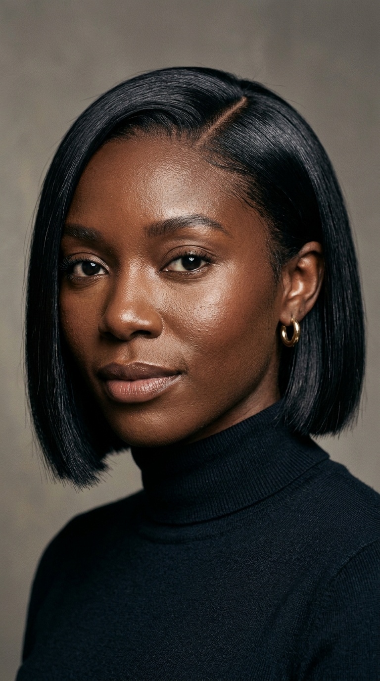 The Jet Black Ultra-Sleek Blunt Cut