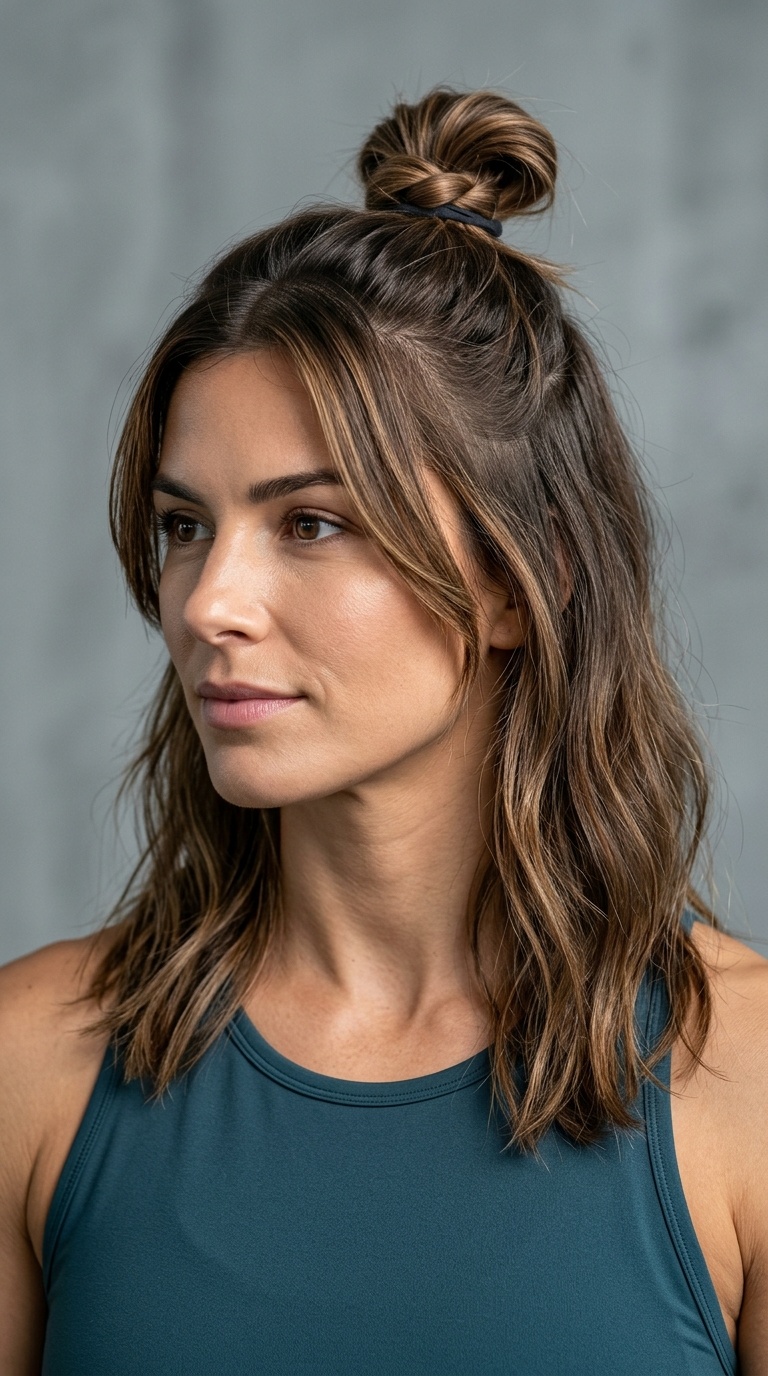 The Knotted Half-Up Bun