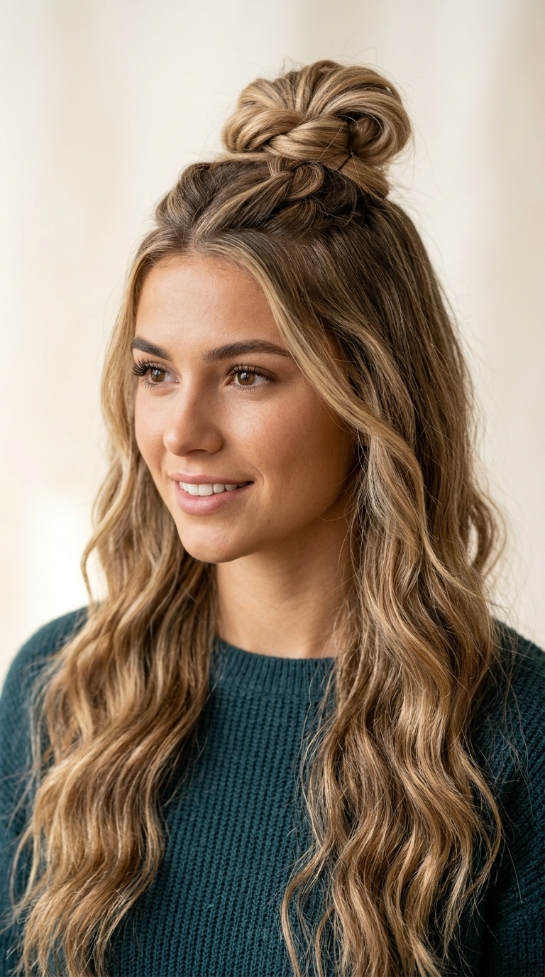 The Knotted Half-Up Style