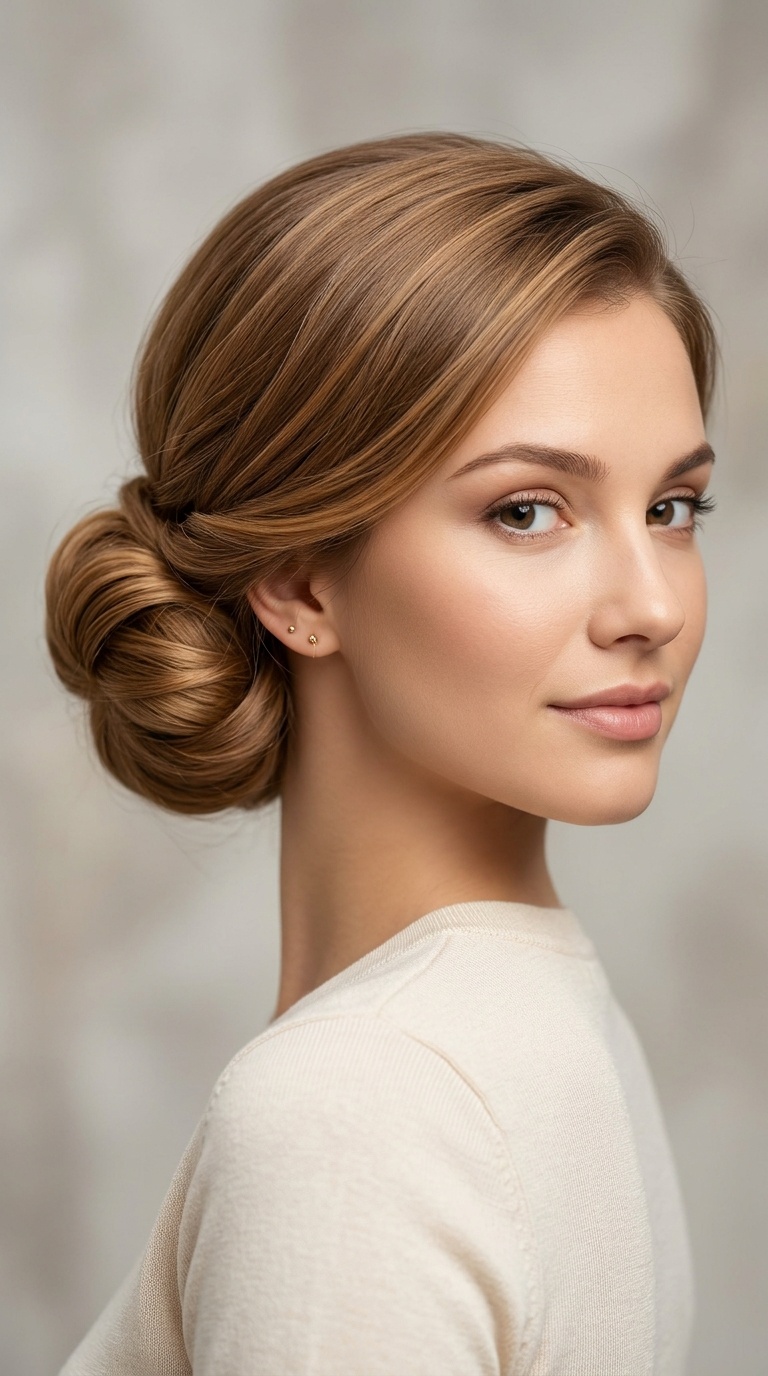 The Low Rolled Chignon