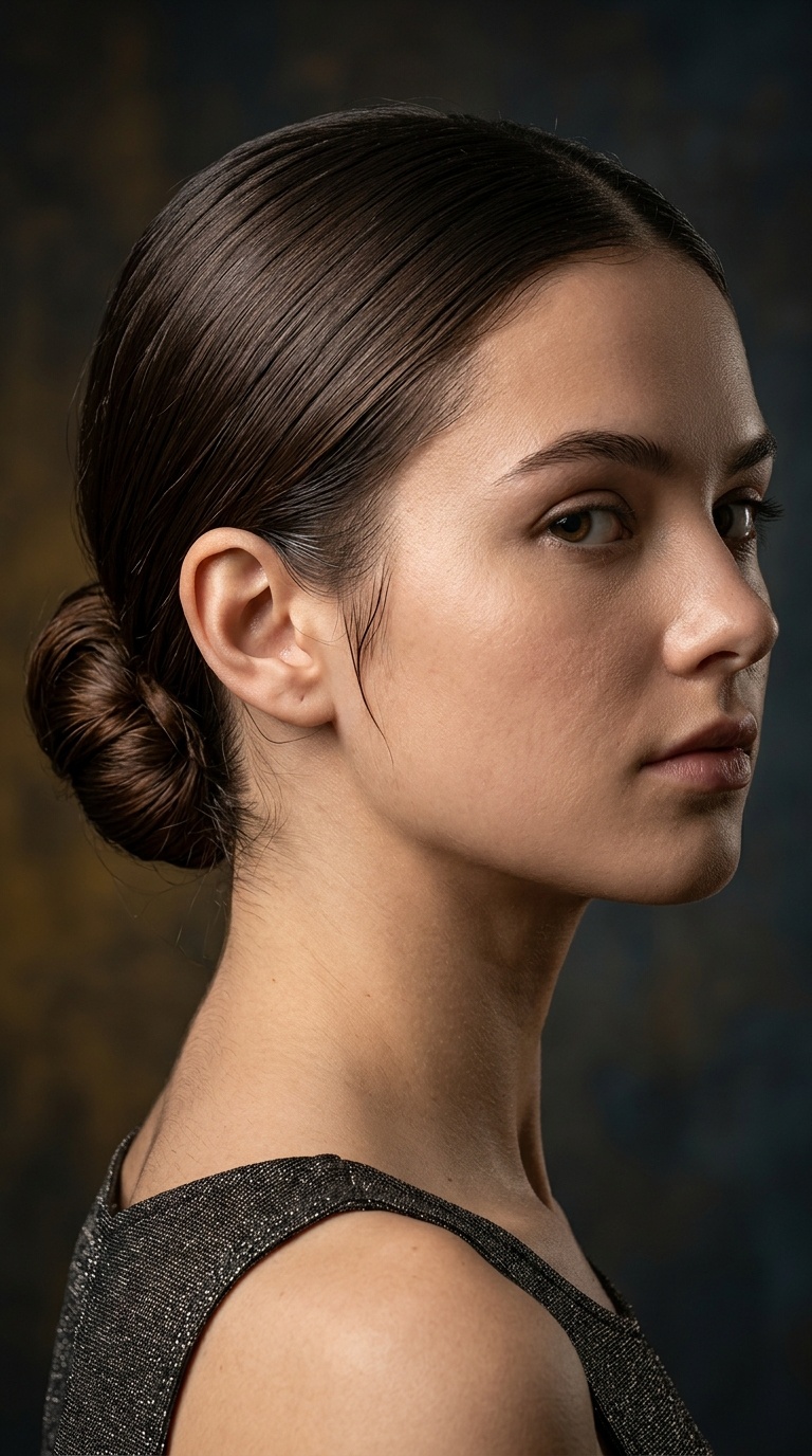 The Low Slicked-Back Chignon