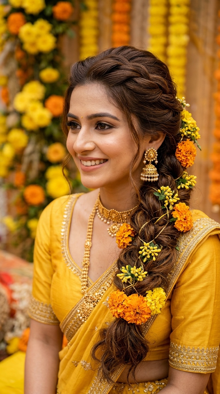 The Marigold-Intertwined Messy Braid
