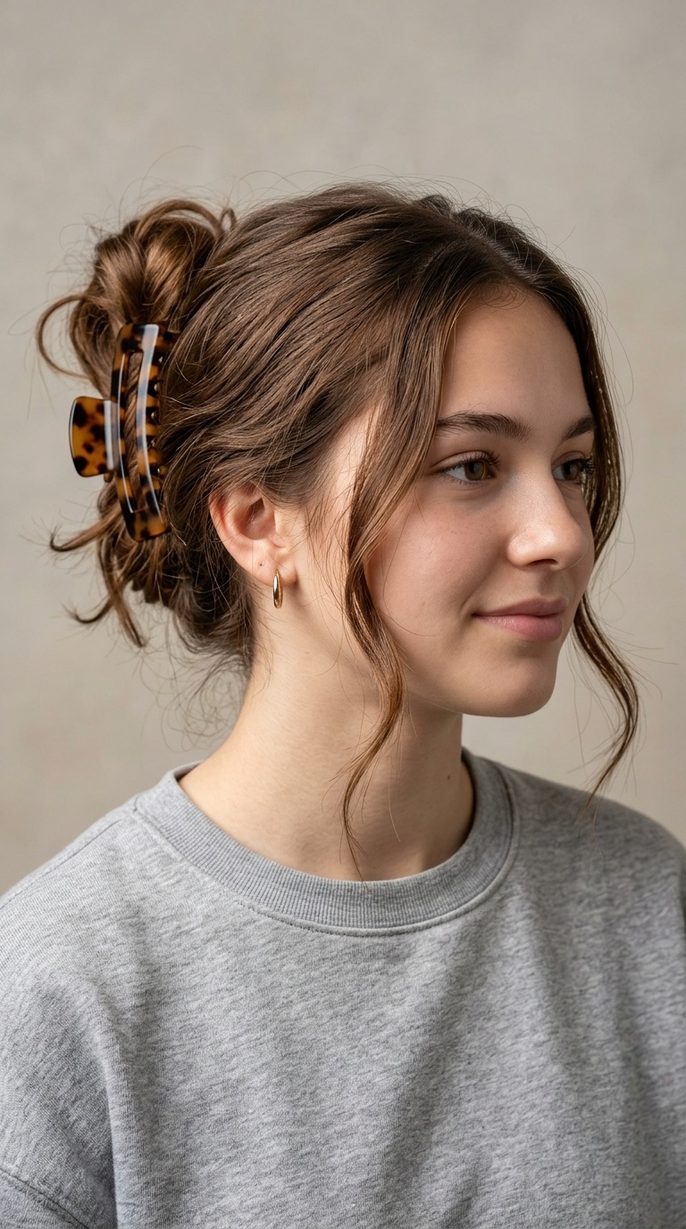 The Messy Claw Clip Updo