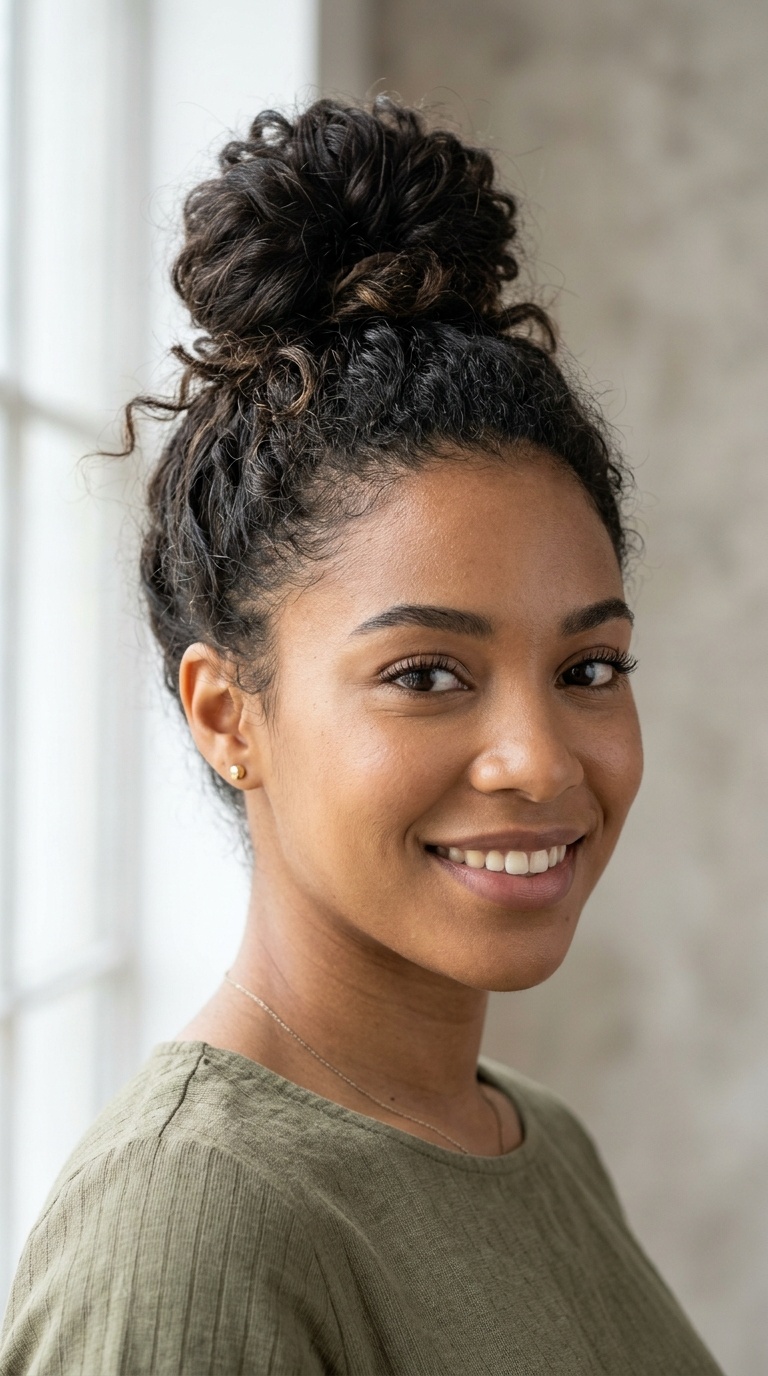 The Messy Textured Top Knot