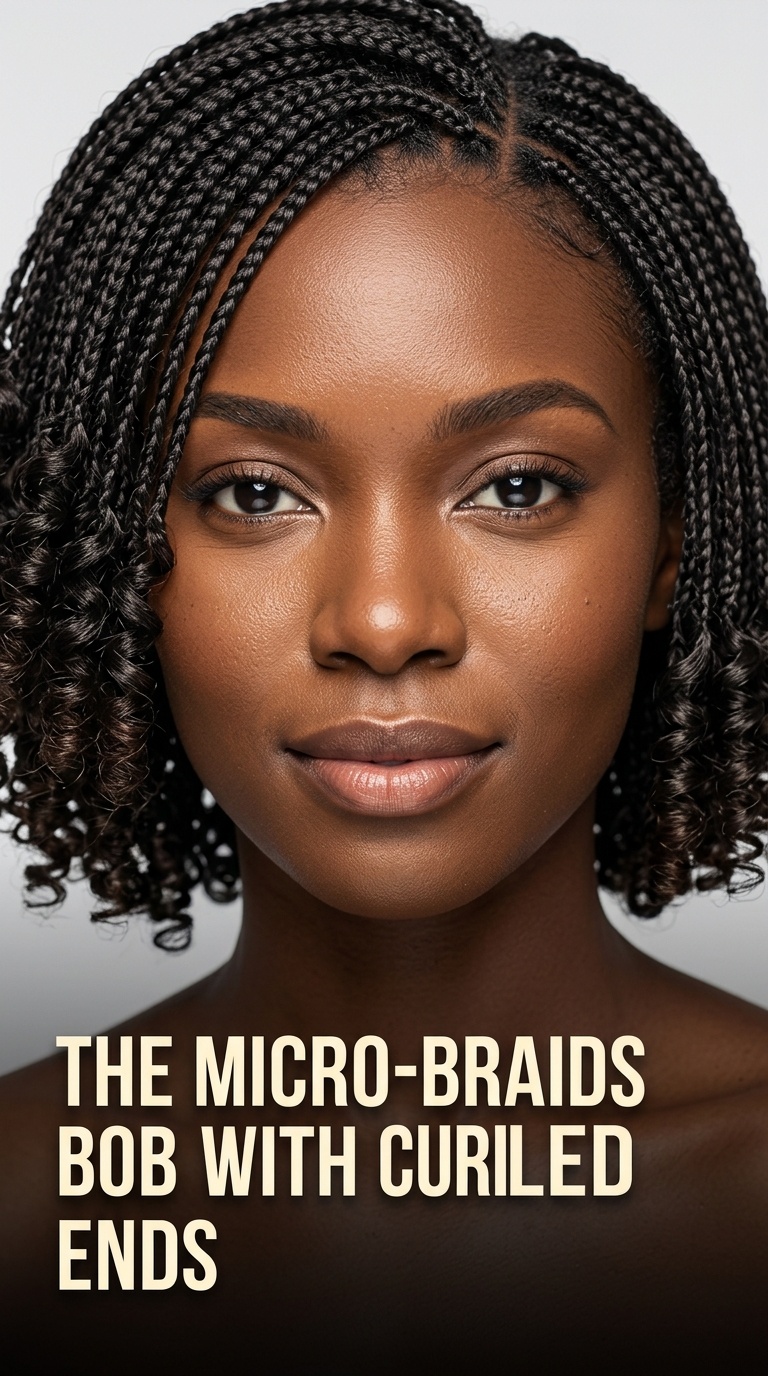 The Micro-Braids Bob with Curled Ends
