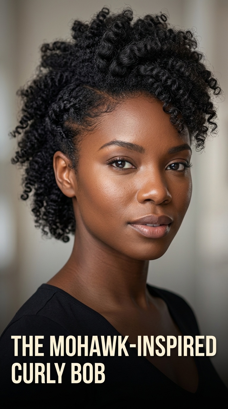 The Mohawk-Inspired Curly Bob