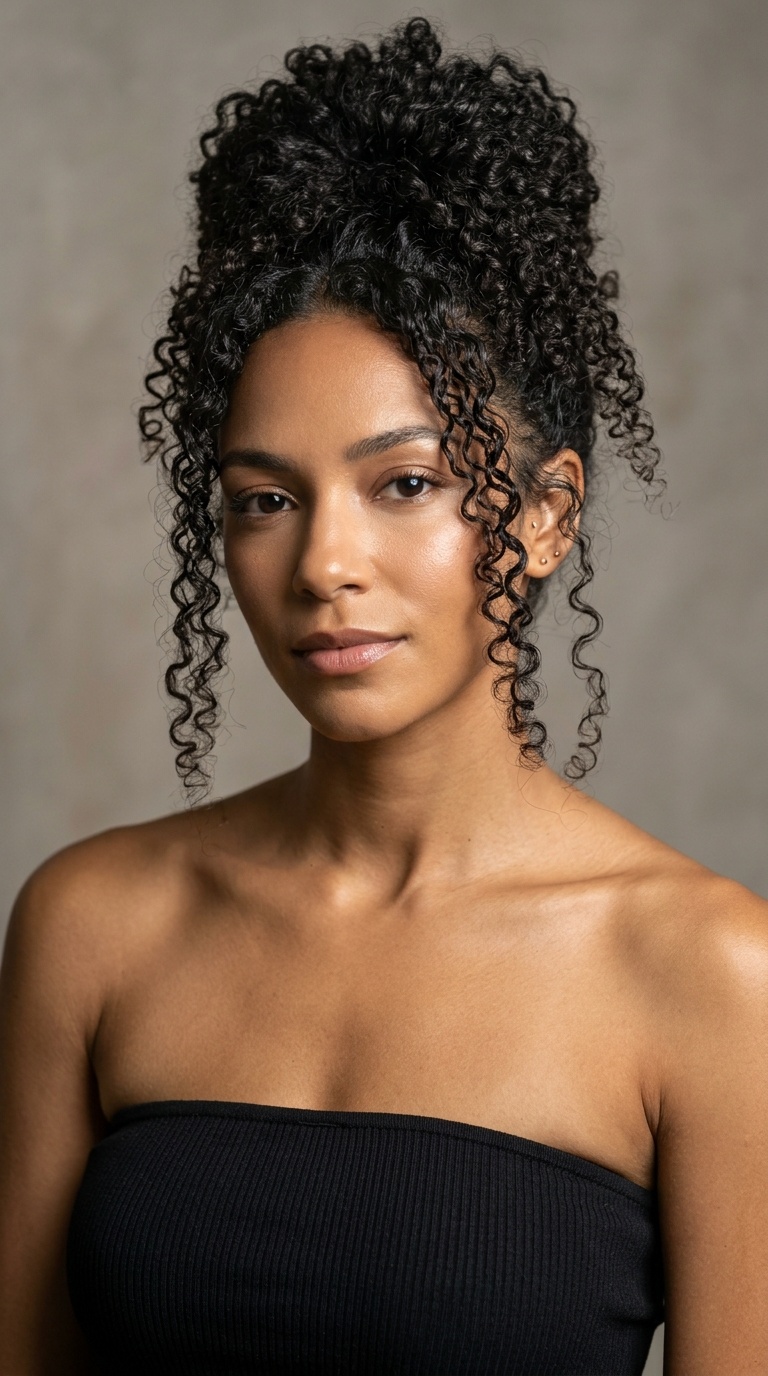 The Pineapple Updo (for Natural Curls)