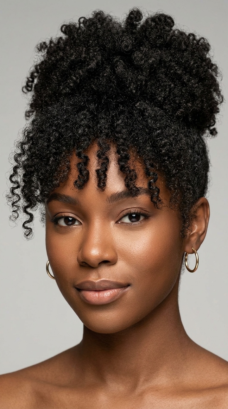 The Pineapple Updo with Bangs