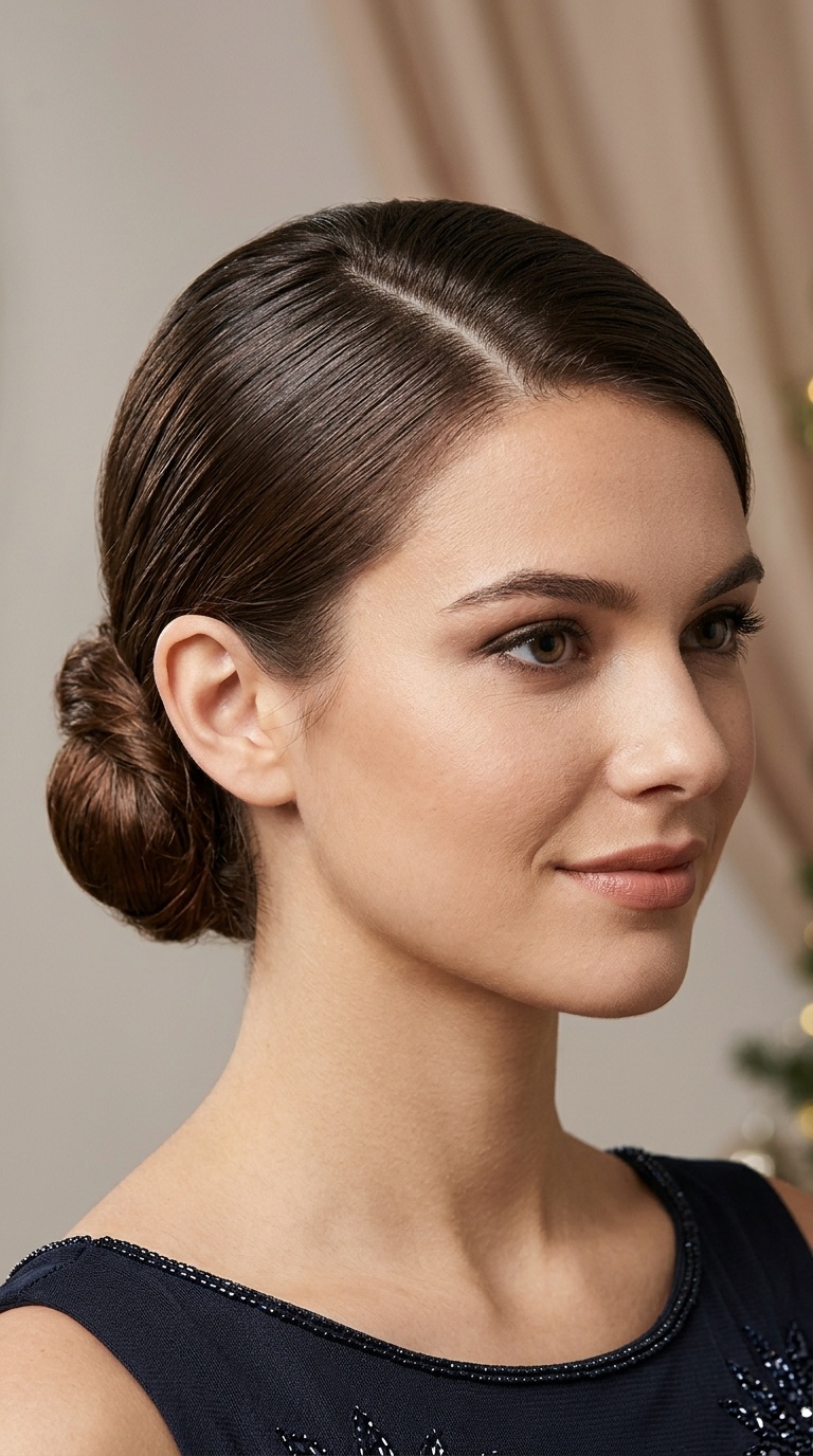 The Polished Low Side-Part Bun