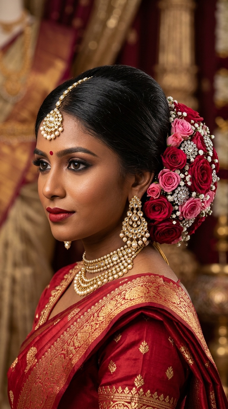 The Rose-Encrusted Royal Bun
