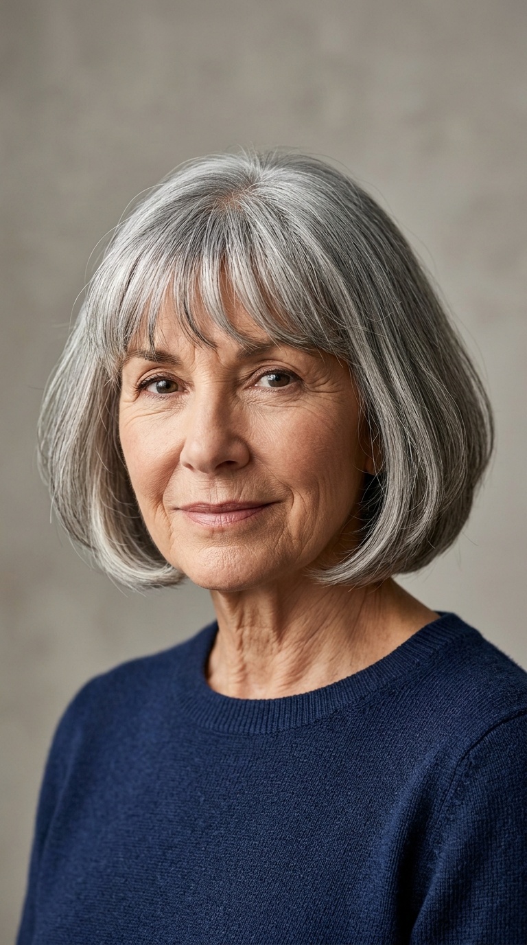The Rounded Bob with Bangs