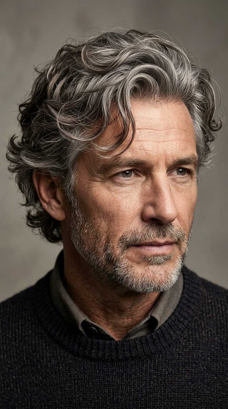 The Salt-and-Pepper Wavy Shag