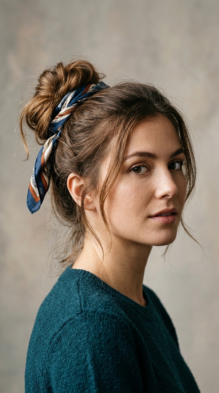 The Scarf-Bound Undone Bun