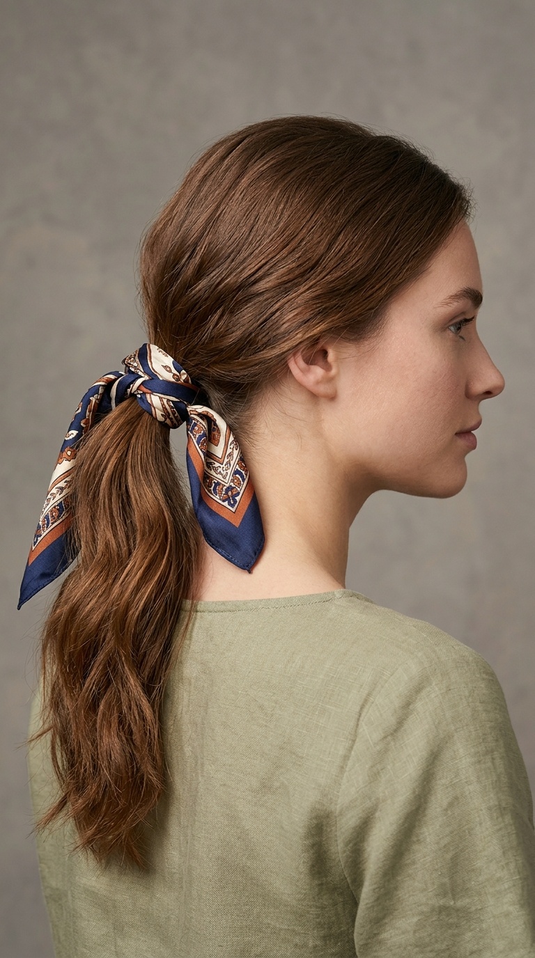 The Scarf Wrap Ponytail
