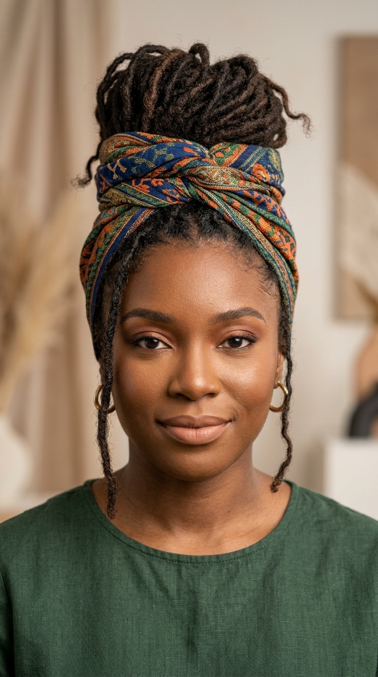 The Scarf-Wrapped Bun