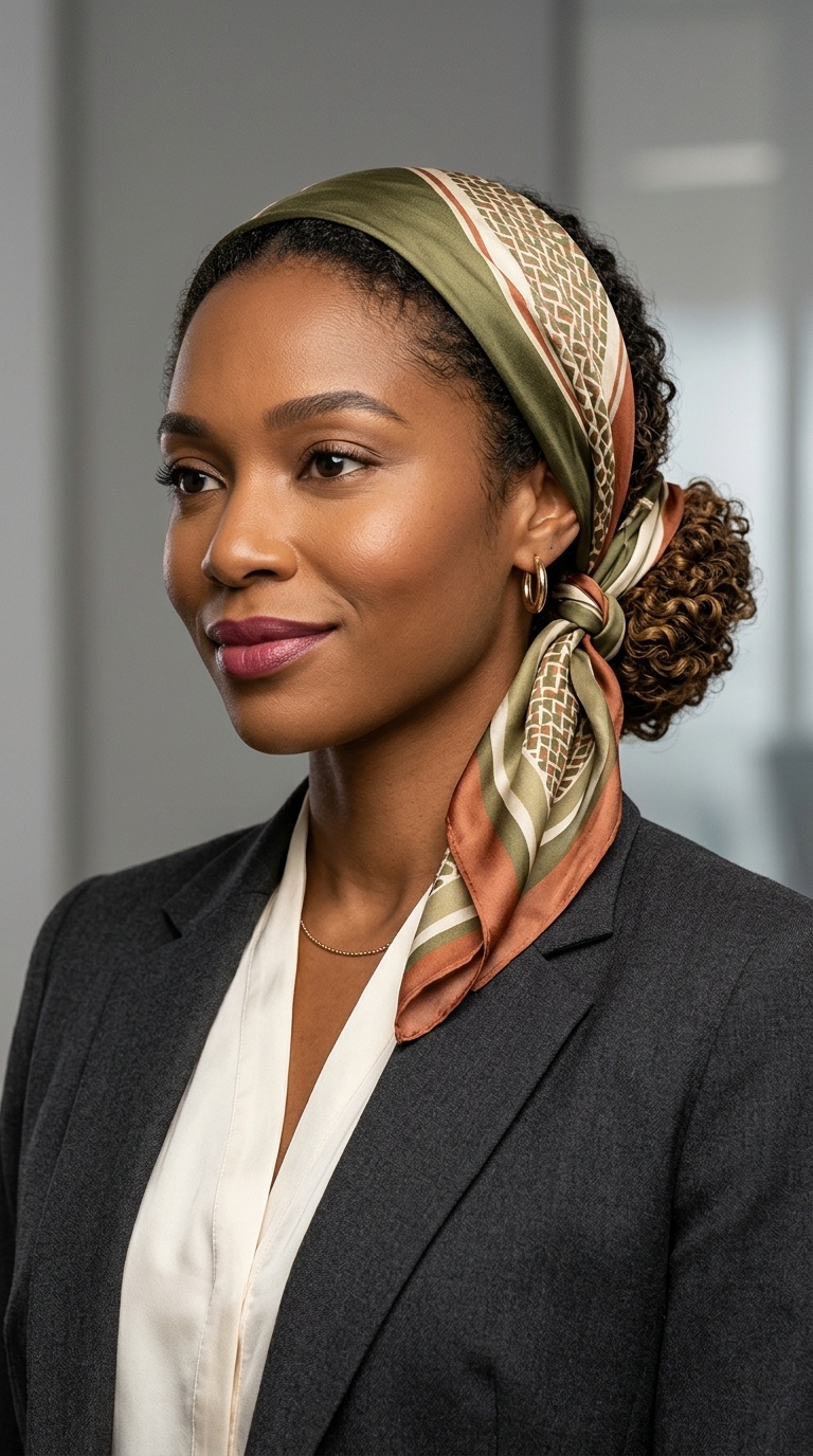 The Scarf-Wrapped Low Bun