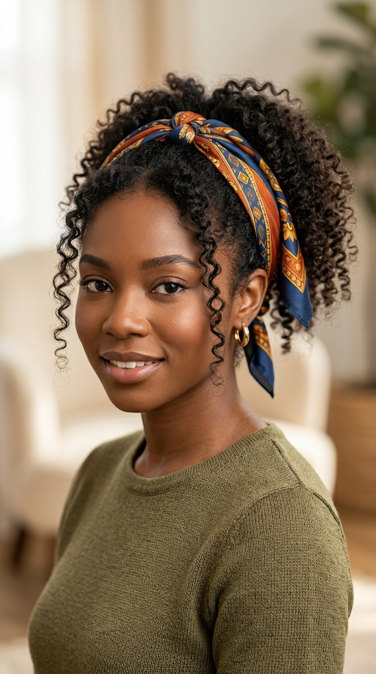 The Scarf-Wrapped Ponytail