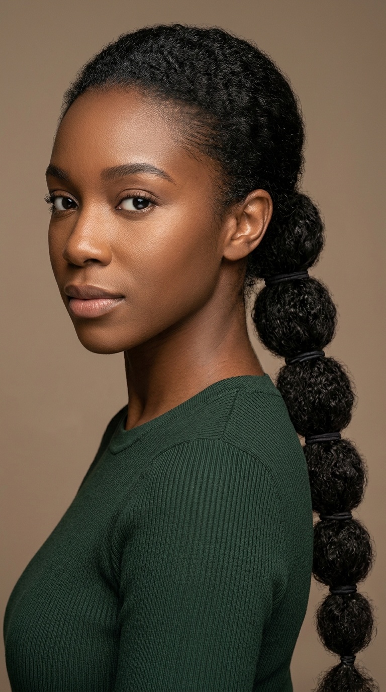 The Segmented Bubble Ponytail