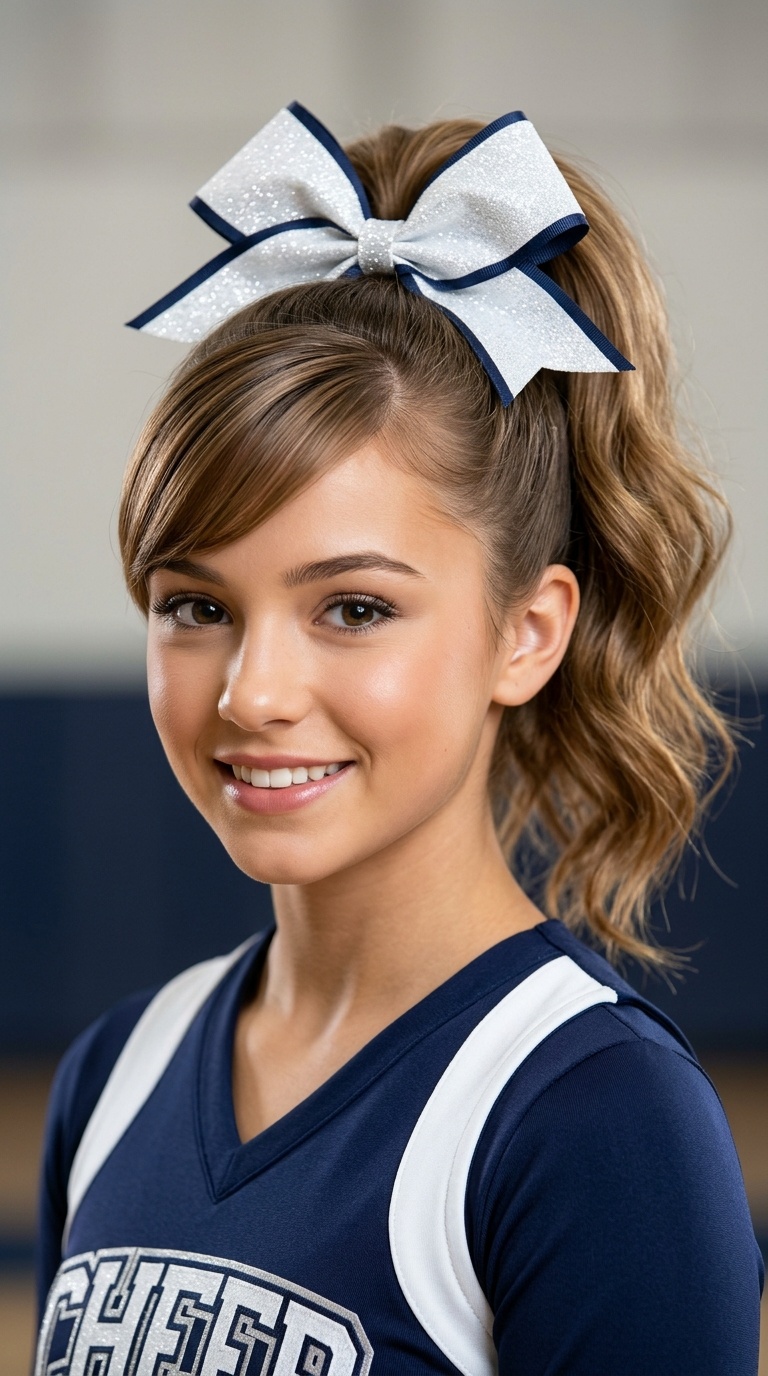 The Side-Swept Bangs High Pony