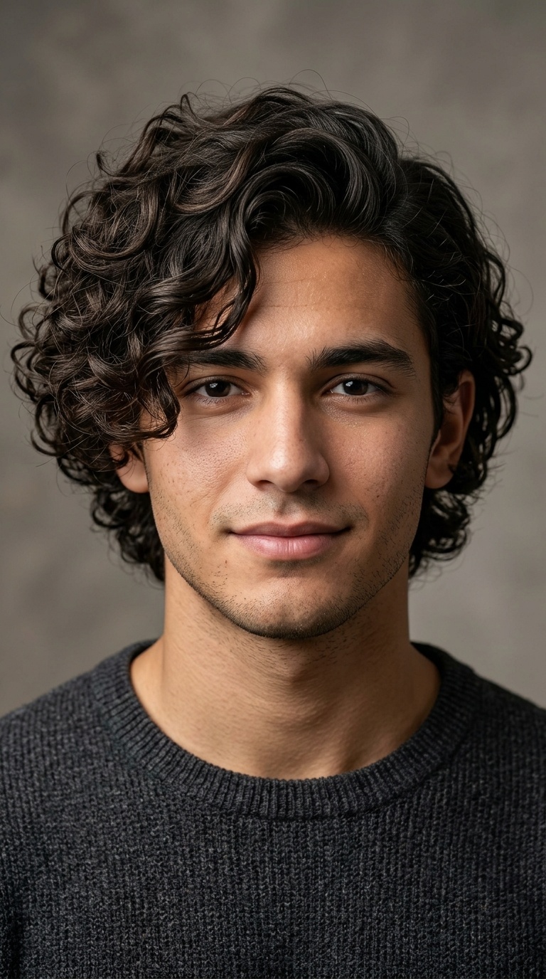 The Side-Swept Curly Bob