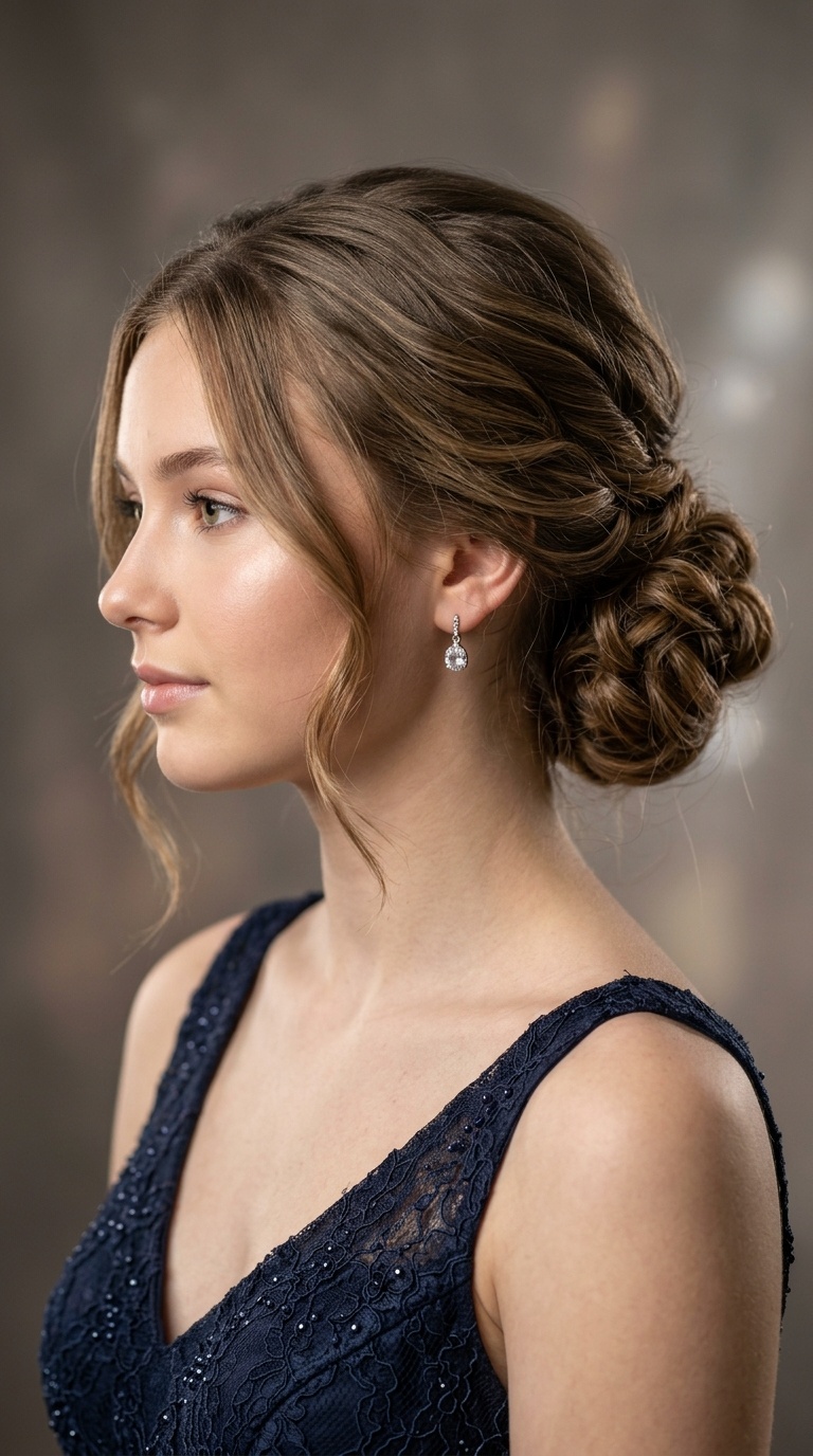 The Side-Swept Textured Low Bun