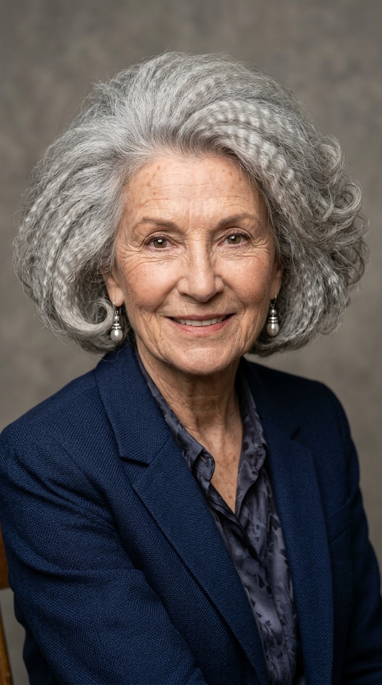 The Silver Crimped Bob