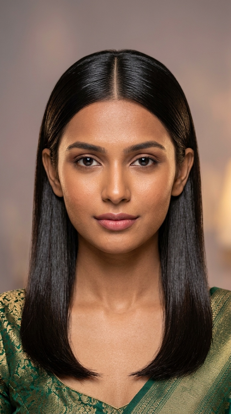 The Sleek Glass Hair Center Part