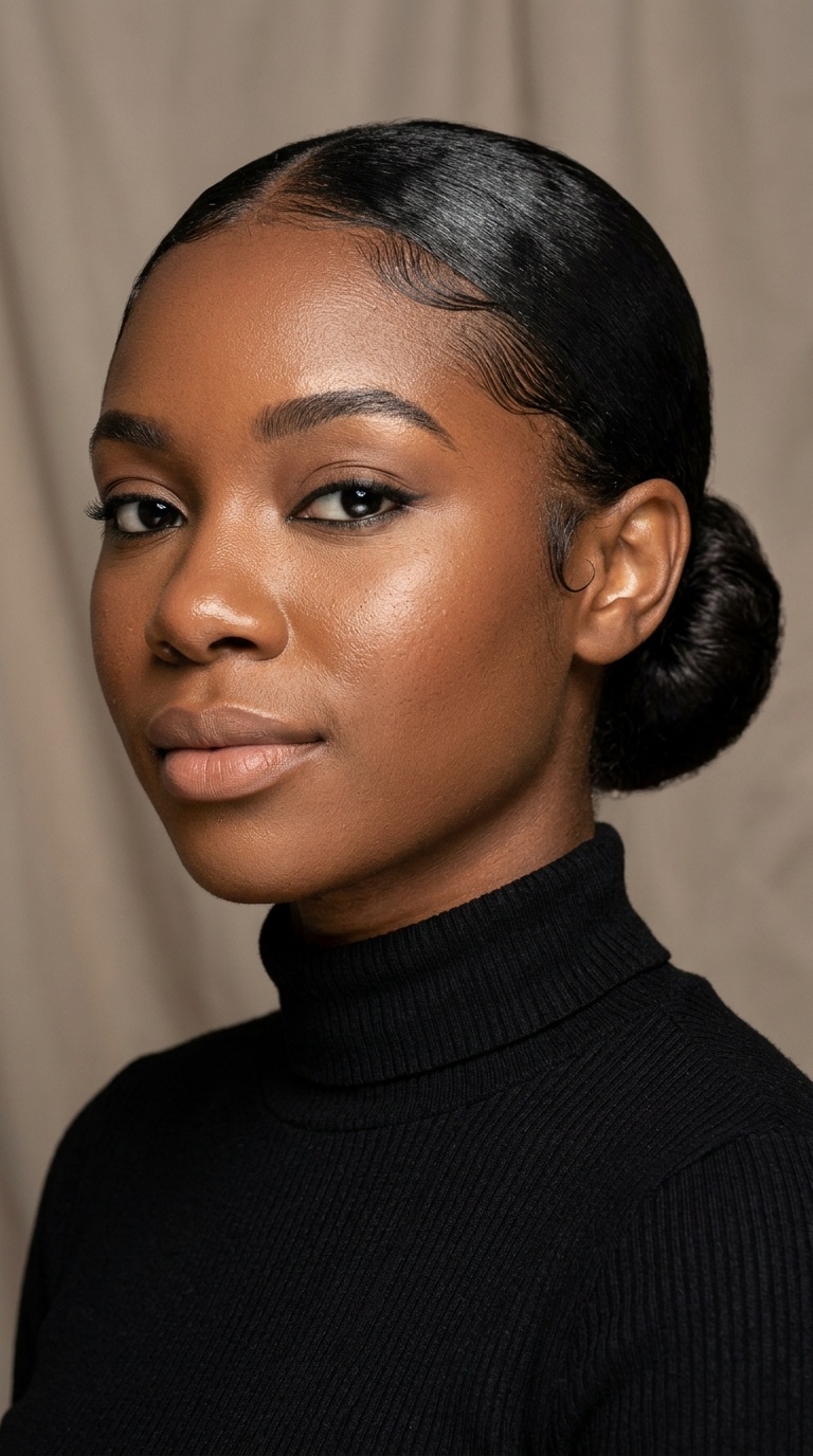 The Sleek Low Bun with Laid Edges