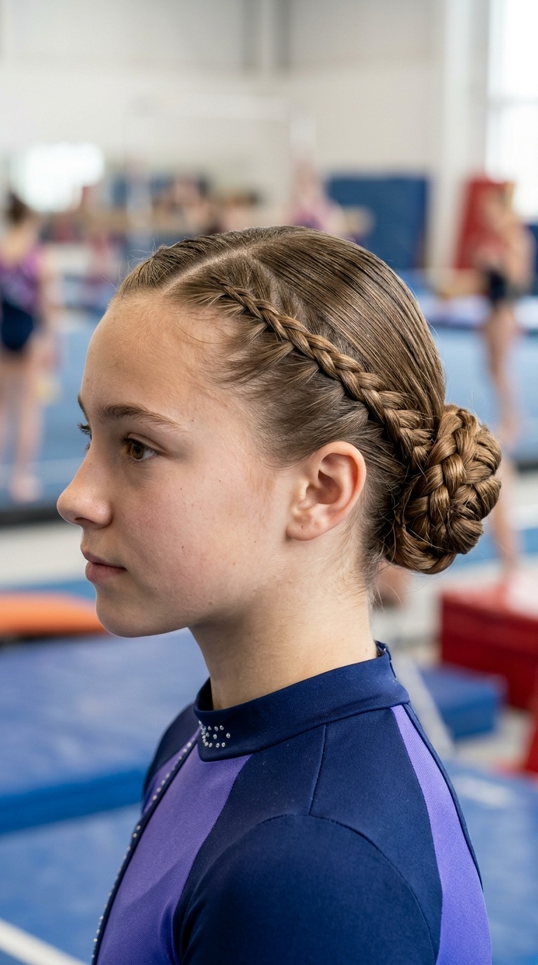 The Sleek Low Chignon with Side Braids