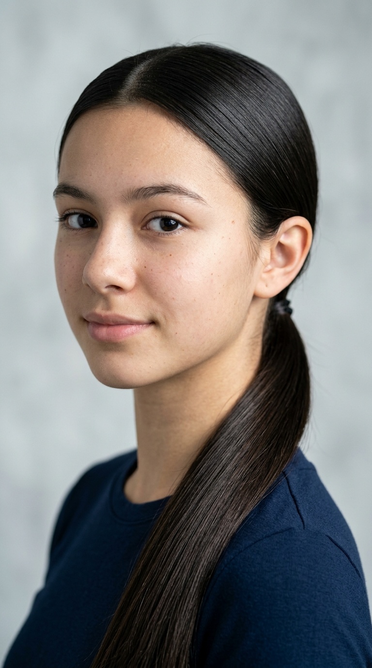 The Sleek Low Ponytail