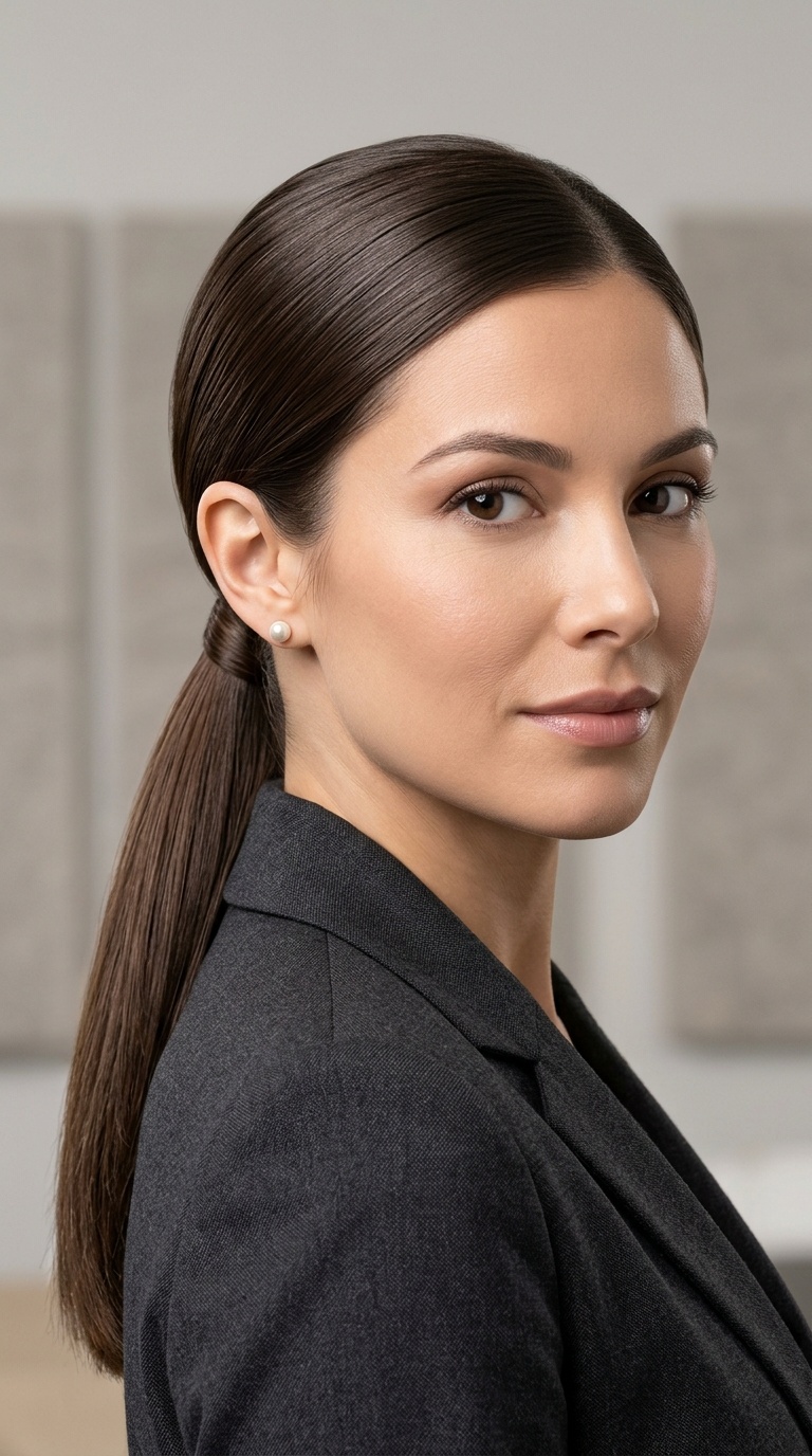 The Sleek Low Ponytail
