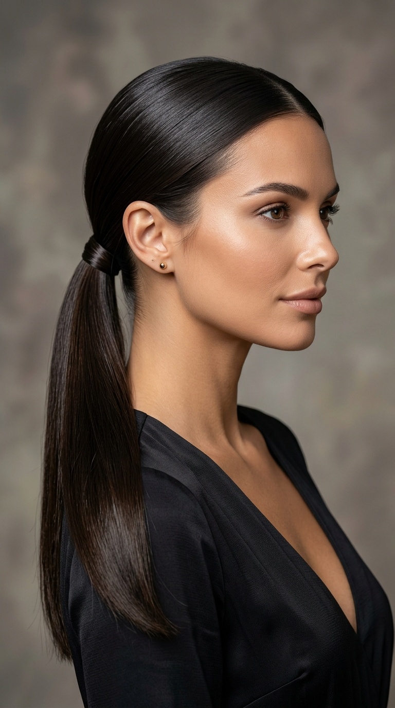 The Sleek Low Ponytail