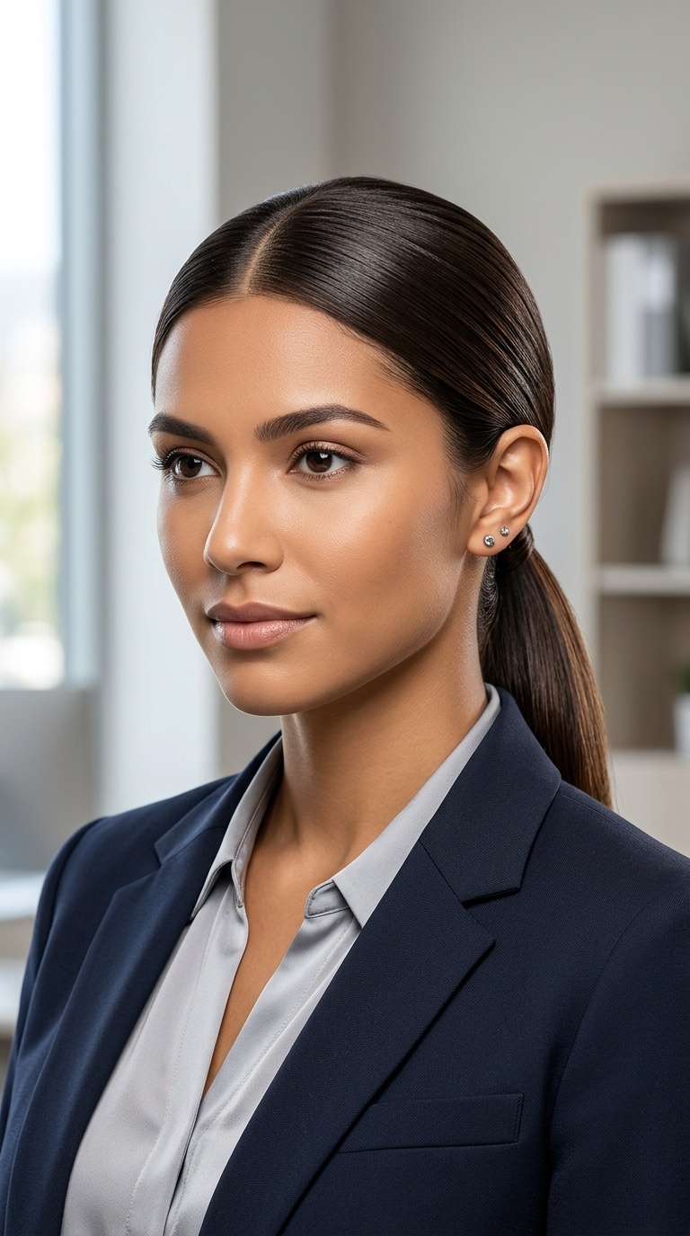 The Sleek Low Ponytail