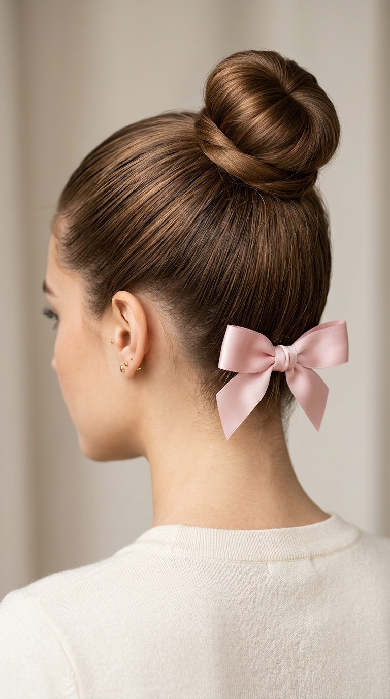 The Sleek Top Knot with a Rear Bow