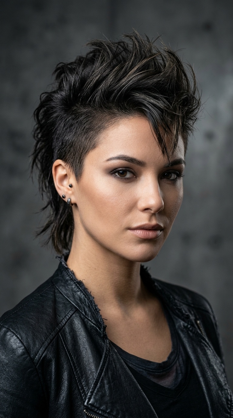 The Sleek-Yet-Shaggy Mohawk Inspired Cut