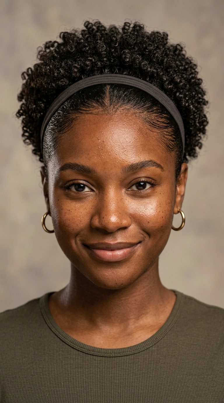The Slicked-Back Curls with Headband