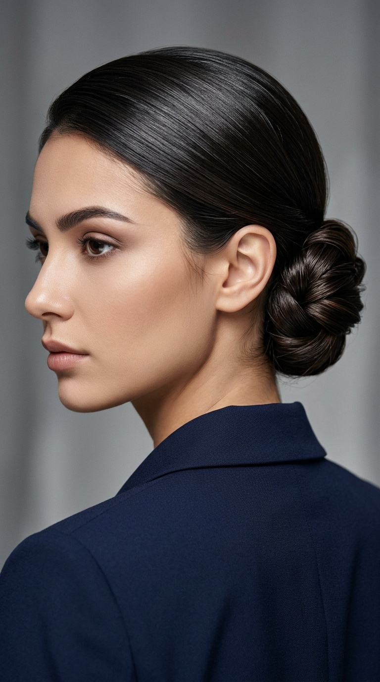 The Slicked-Back Low Chignon