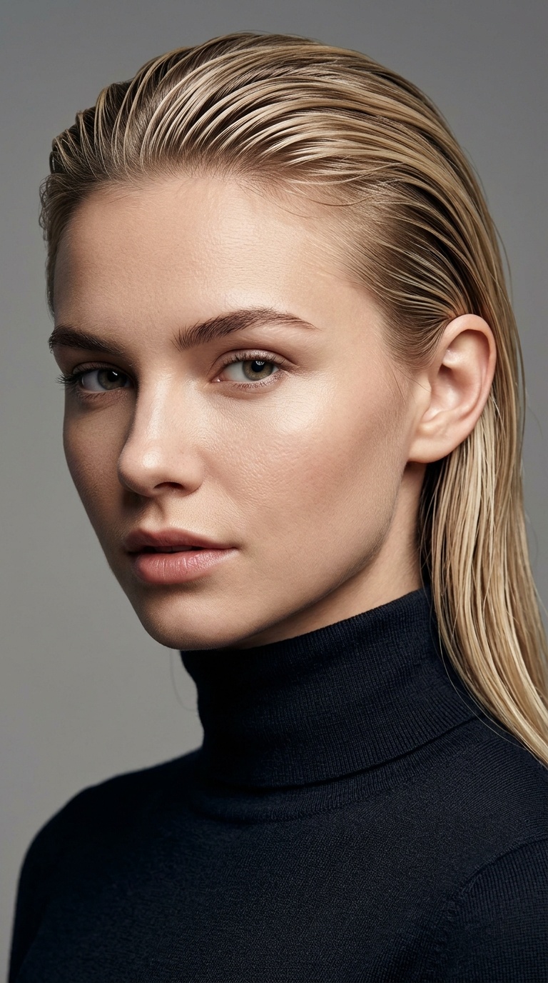 The Slicked-Back Wet Look