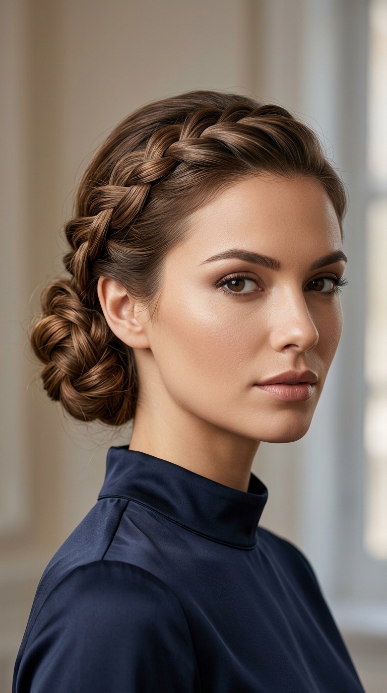 The Sophisticated Braided Low Bun