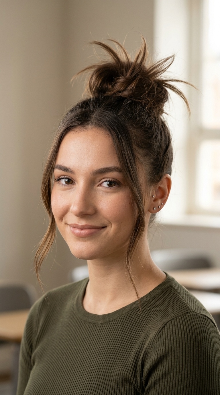 The Spiky 90s Inspired High Bun