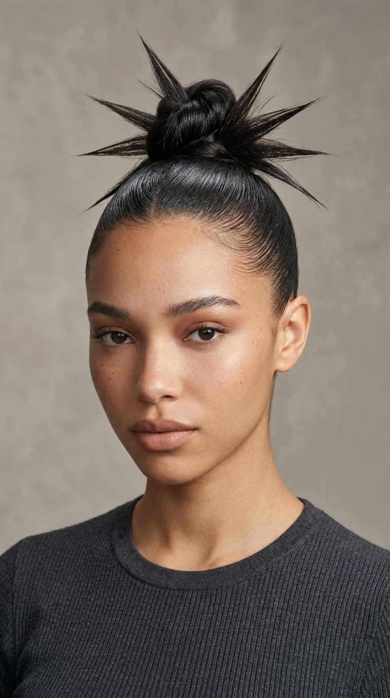 The Spiky 90s Sleek Bun
