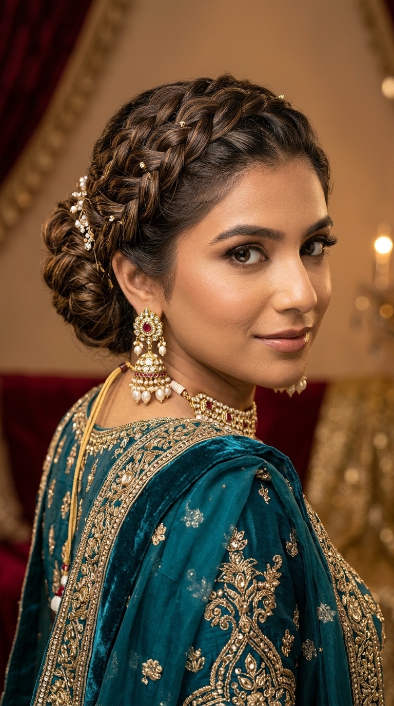 The Structured Crown Braid Updo
