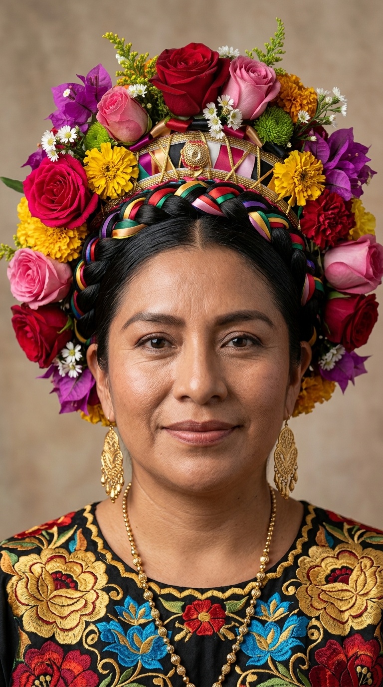 The Tehuana Floral Headdress
