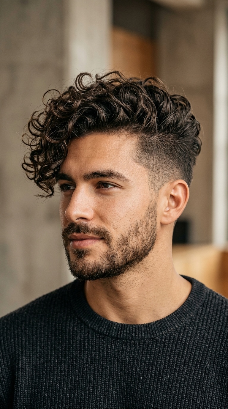 The Textured Curly Undercut (Long Top)