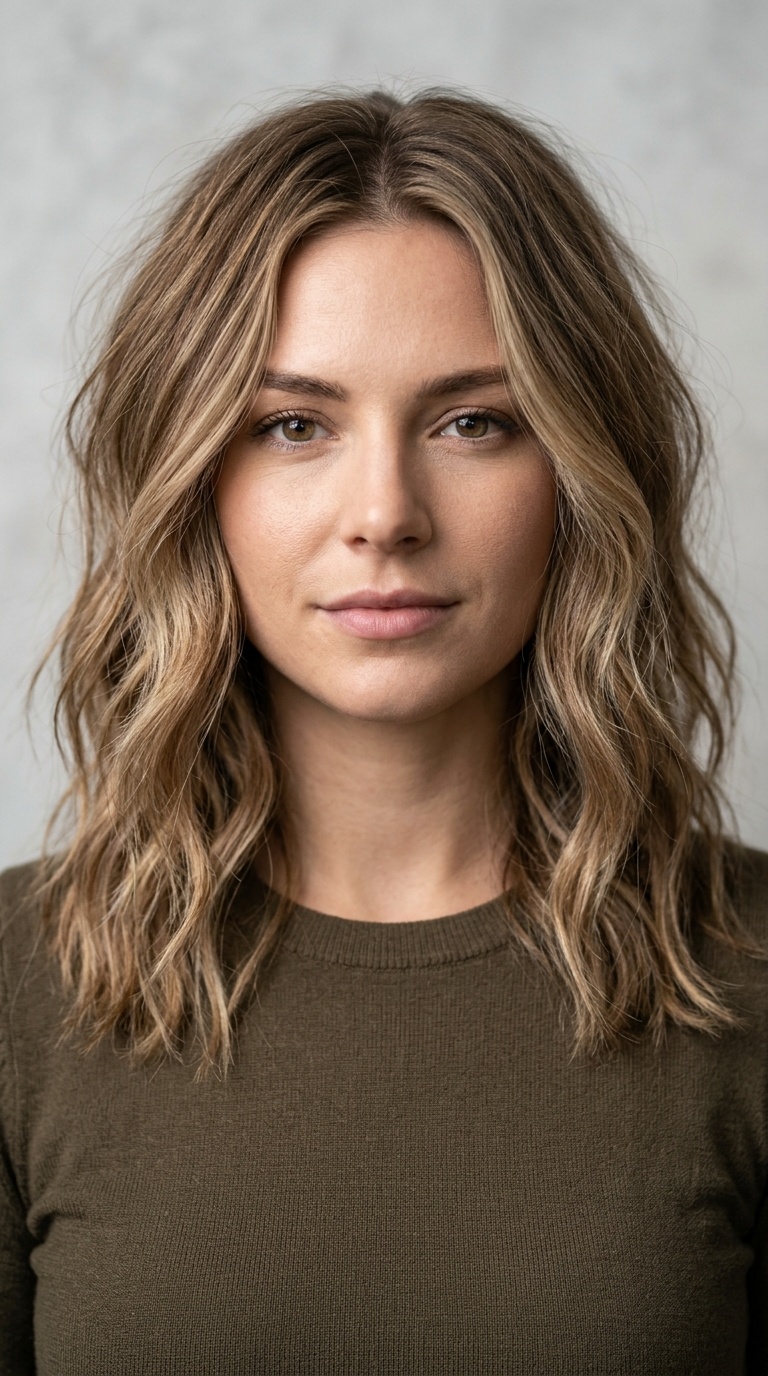 The Textured Lob with Balayage