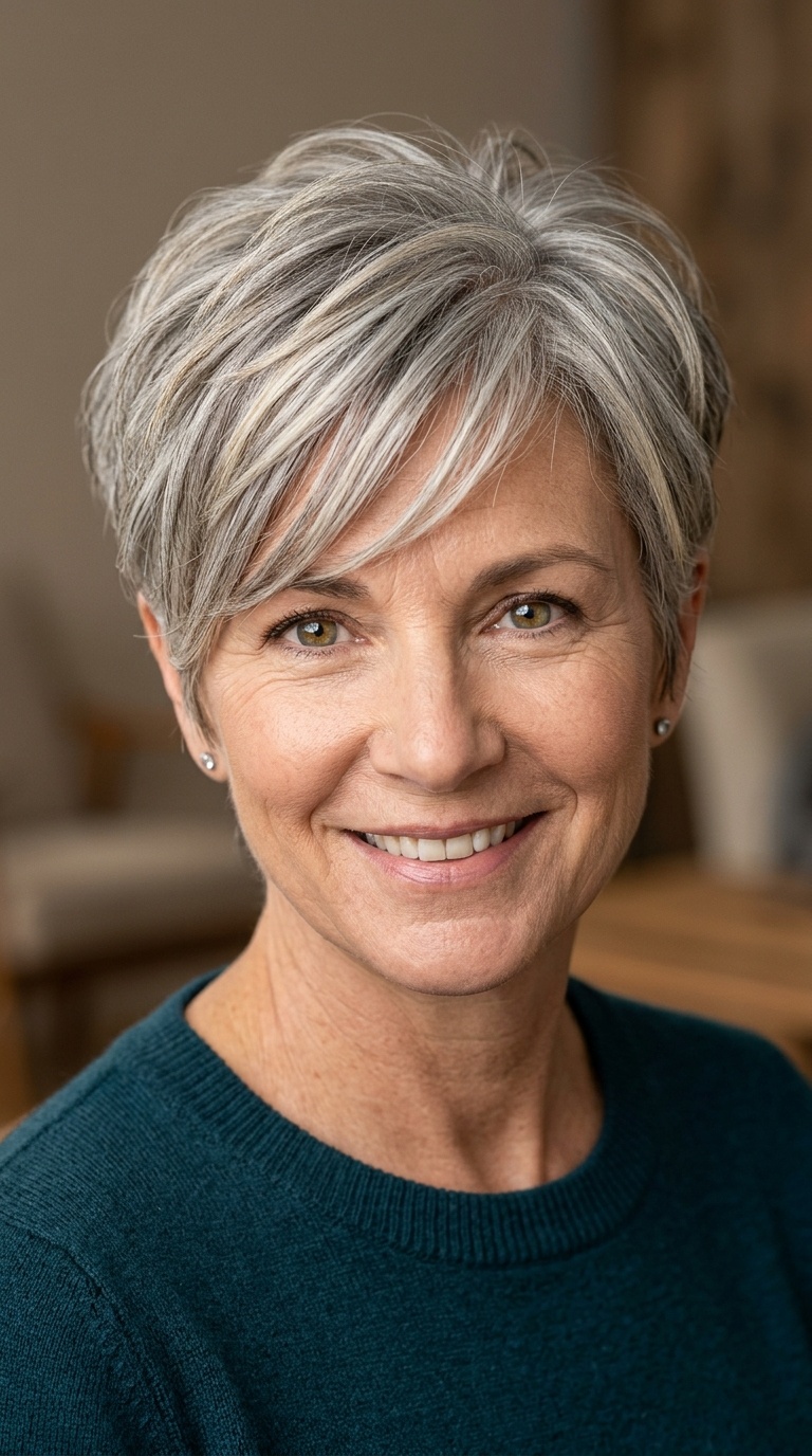 The Textured Pixie with Side-Swept Bangs