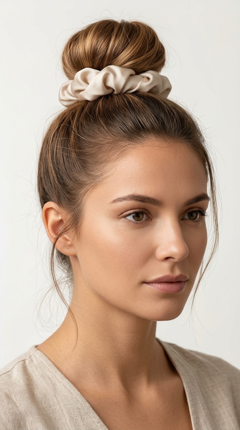 The Top Knot with a Silk Scrunchie