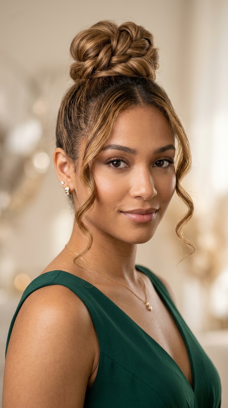The Top Knot with Face-Framing Tendrils