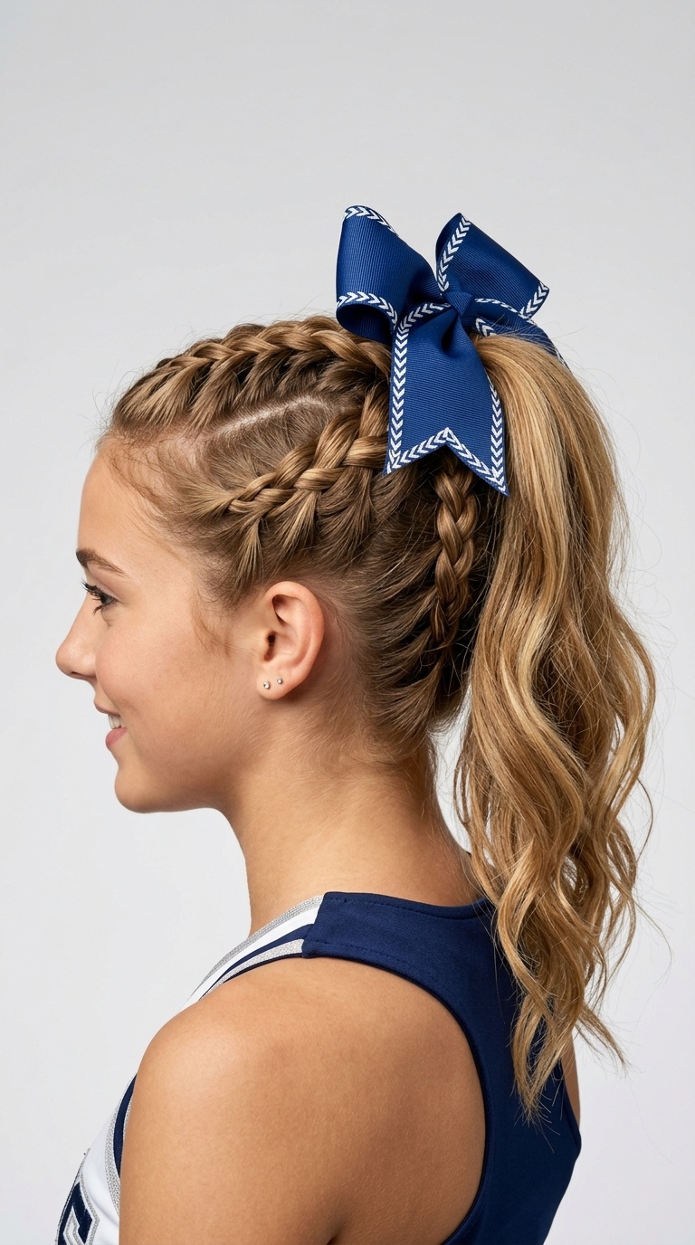 The Triple Braid Back High Pony